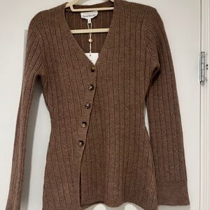 Heartloom Brown Ribbed Knit Cardigan